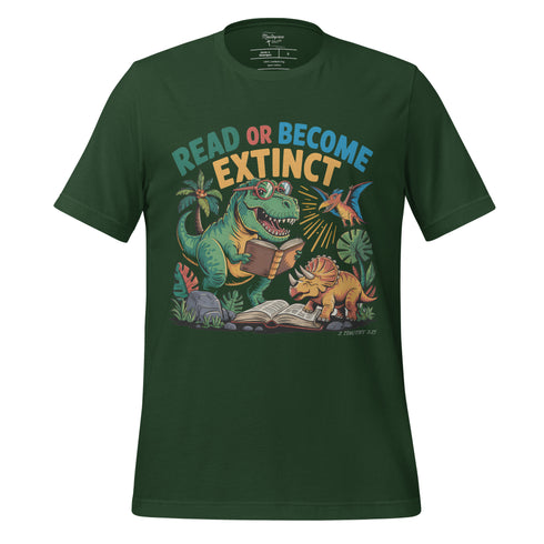 Read or Become Extinct Dinosaur Christian Bible Verse T-Shirt